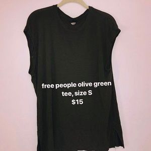 Free People Olive Green Tee
